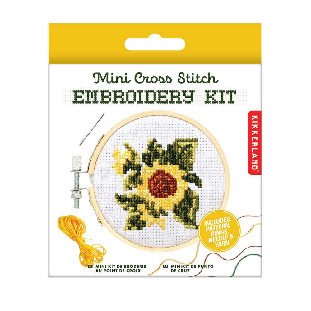 Mini Cross Stitch Embroidery Kit: Sunflower