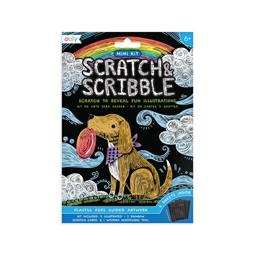 Scratch & Scribble Mini Art Kit: Playful Pups