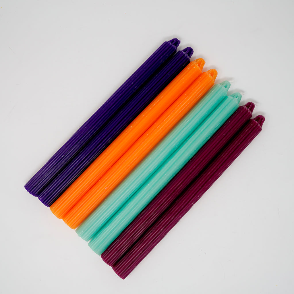Beeswax Ribbed Taper Candles by Moonbow