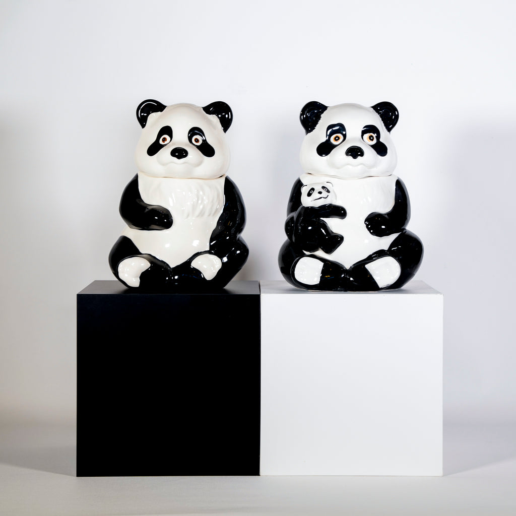 [SOLD] Rob Pruitt's Panda Cookie Jar Friends: Family of 3