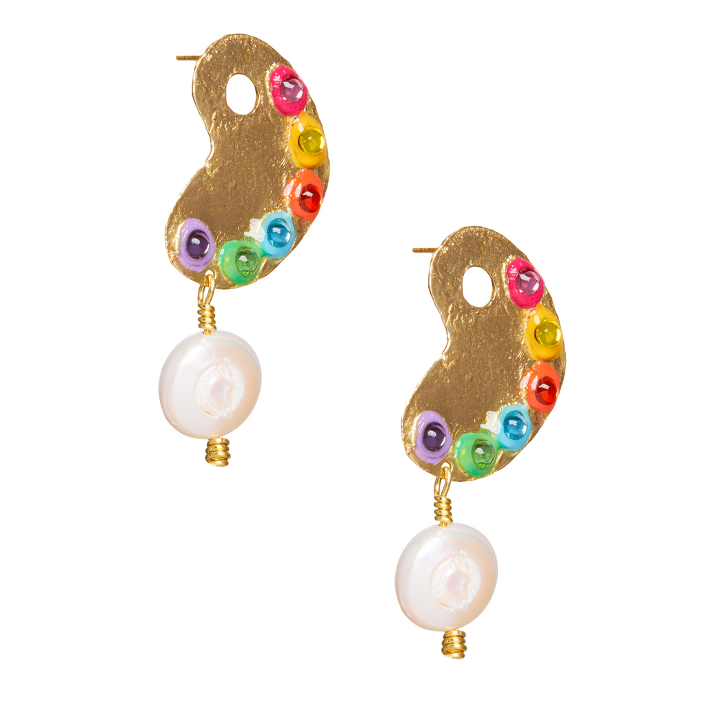 Paint Palette Earrings by Susan Alexandra jewelry