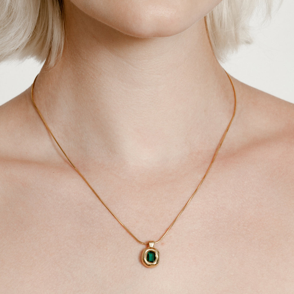 Freya Necklace in Green and Gold by Wolf Circus