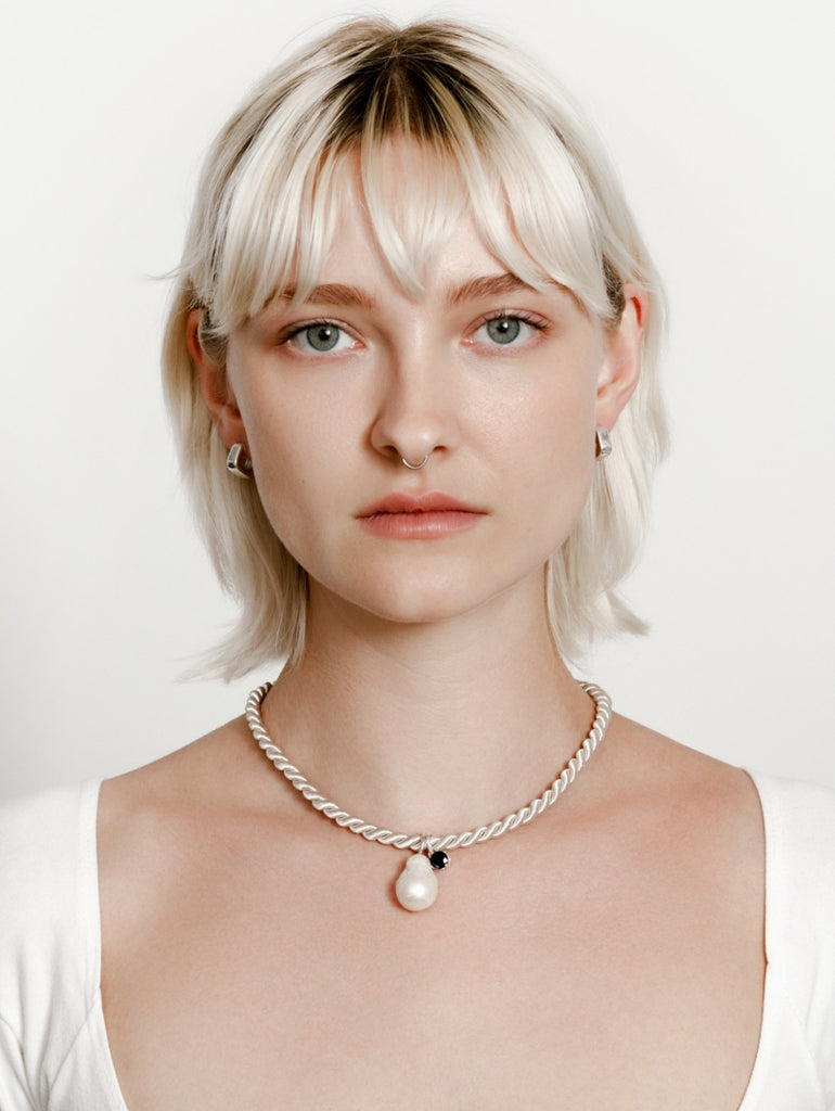 Lorenza Necklace in Beige and Blue by Wolf Circus