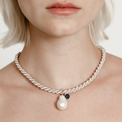 Lorenza Necklace in Beige and Blue by Wolf Circus