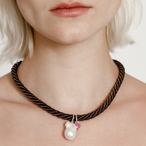 Lorenza Necklace in Brown and Pink by Wolf Circus