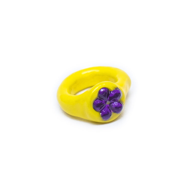 Lucky Charms Ring in Yellow by Sofia Elias